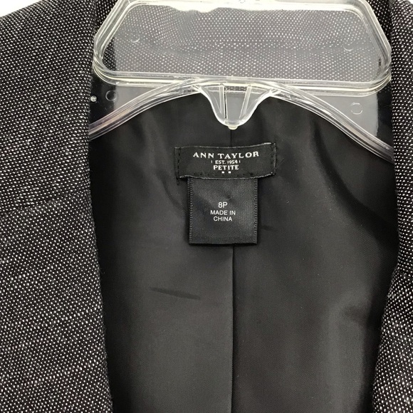 Ann Taylor One Button Tailored Blazer Jacket Career Office Casual Black Size 8P - Picture 5 of 8